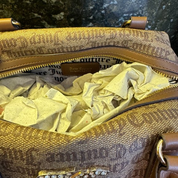 NWT Juicy Couture Chestnut Chino Brighter Than A Diamond Satchel - Picture 3 of 3